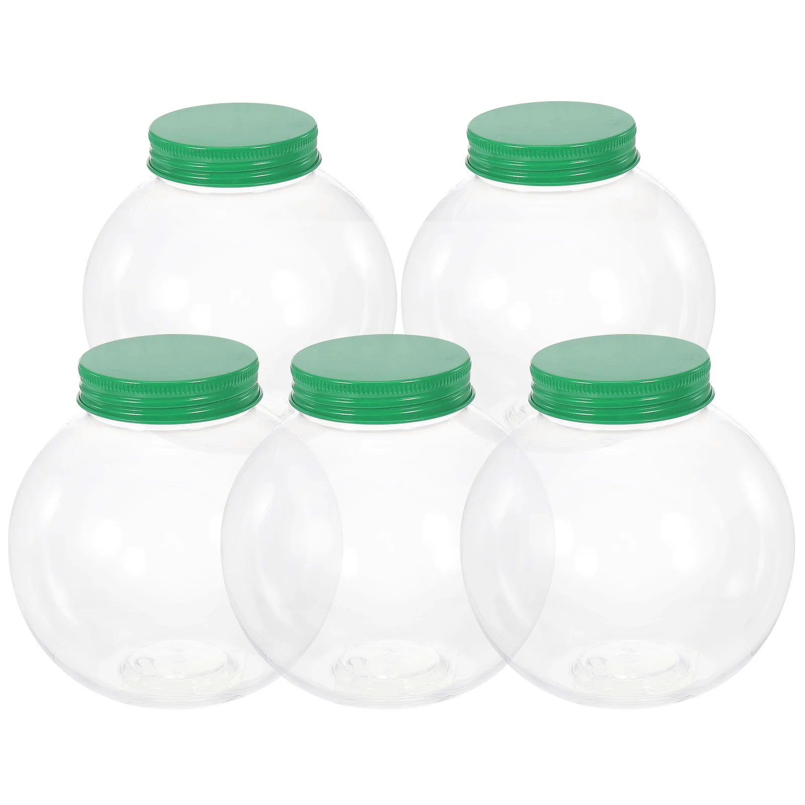 

5 Pcs Halloween Candy Dish Christmas Jar Party Treats Bottle Xmas Plastic Green Storage Baby