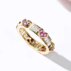  Colors Shiny Cubic Zircon Women Rings Gold Color Female Daily Wear Stylish Colorful Rings Anniversary Girl Gift Jewelry