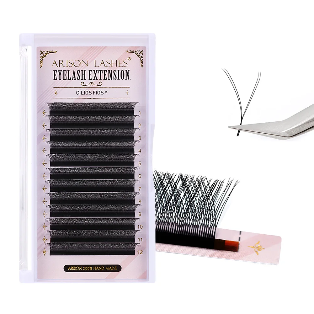 ARISON Lashes 3D 4D 5D W Shape Eyelashes Extensions Premade Volume Easy Fan YY Lash Natural Soft False Eyelash For Custom Logo