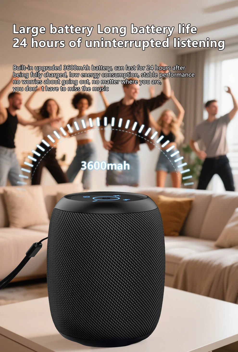 ZEALOT-S53 Tragbarer Bluetooth-Lautsprecher 10 Stunden 10W Super lauter Klang Bluetooth-Lautsprecher IPX6 wasserdicht für Telefon TF-Karte USB – Detail 11