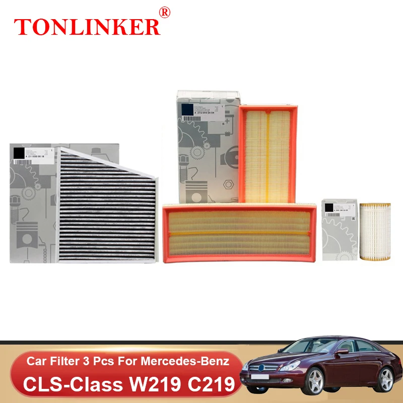 

TONLINKER Cabin Air Filter Oil Filter For Mercedes Benz CLS-Class W219 C219 2004-2010 CLS 280 300 350 500 550 55 63 AMG AT