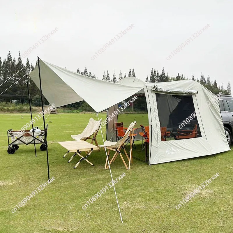 Outdoor self-driving tour camping barbecue car rear extension tent multi-person rainproof sunshade trunk tent