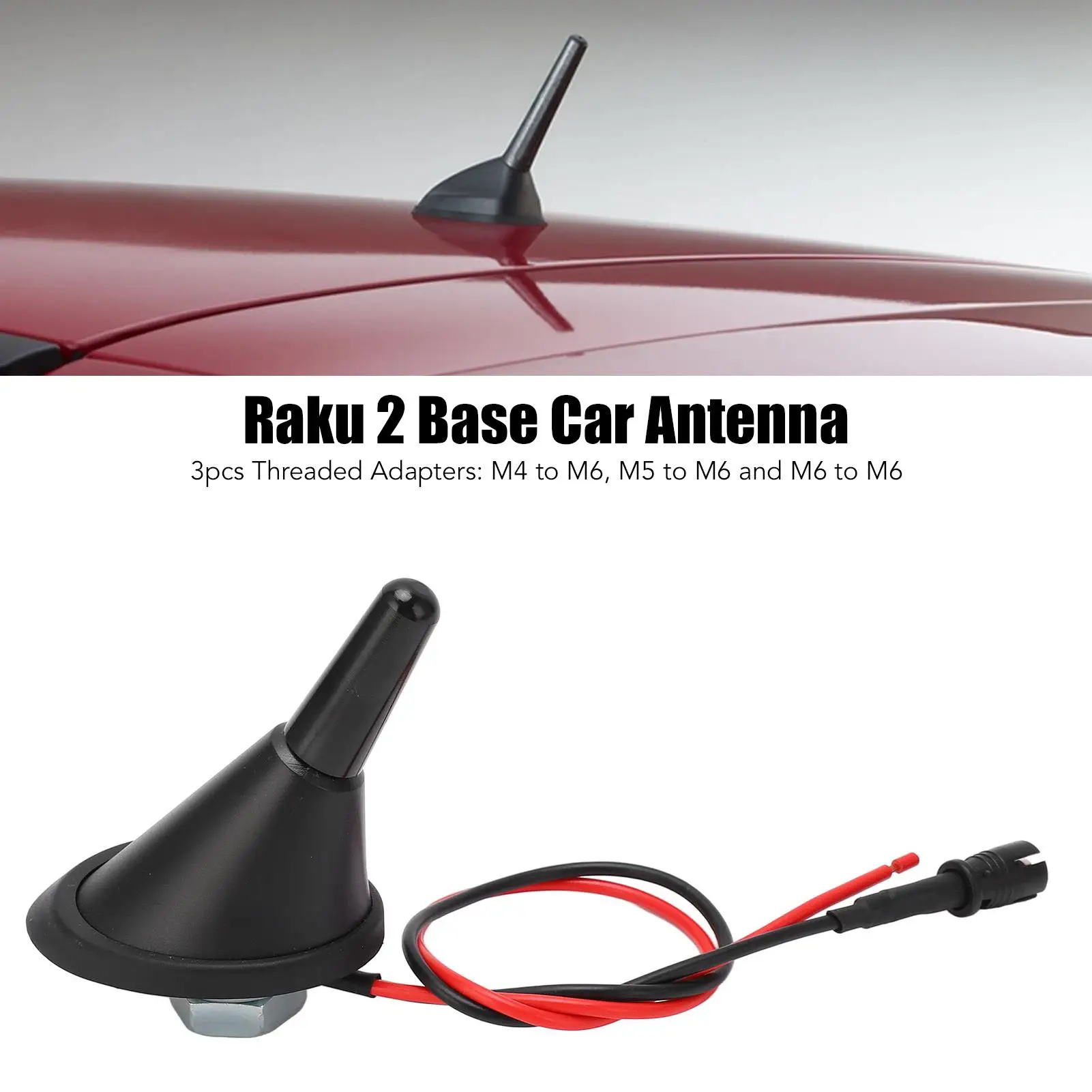 Raku-Kit d'amplificateurs de base pour automobiles, antenne de toit de voiture, étanche, type court, métal ABS, compact, pratique, performances stables, 2