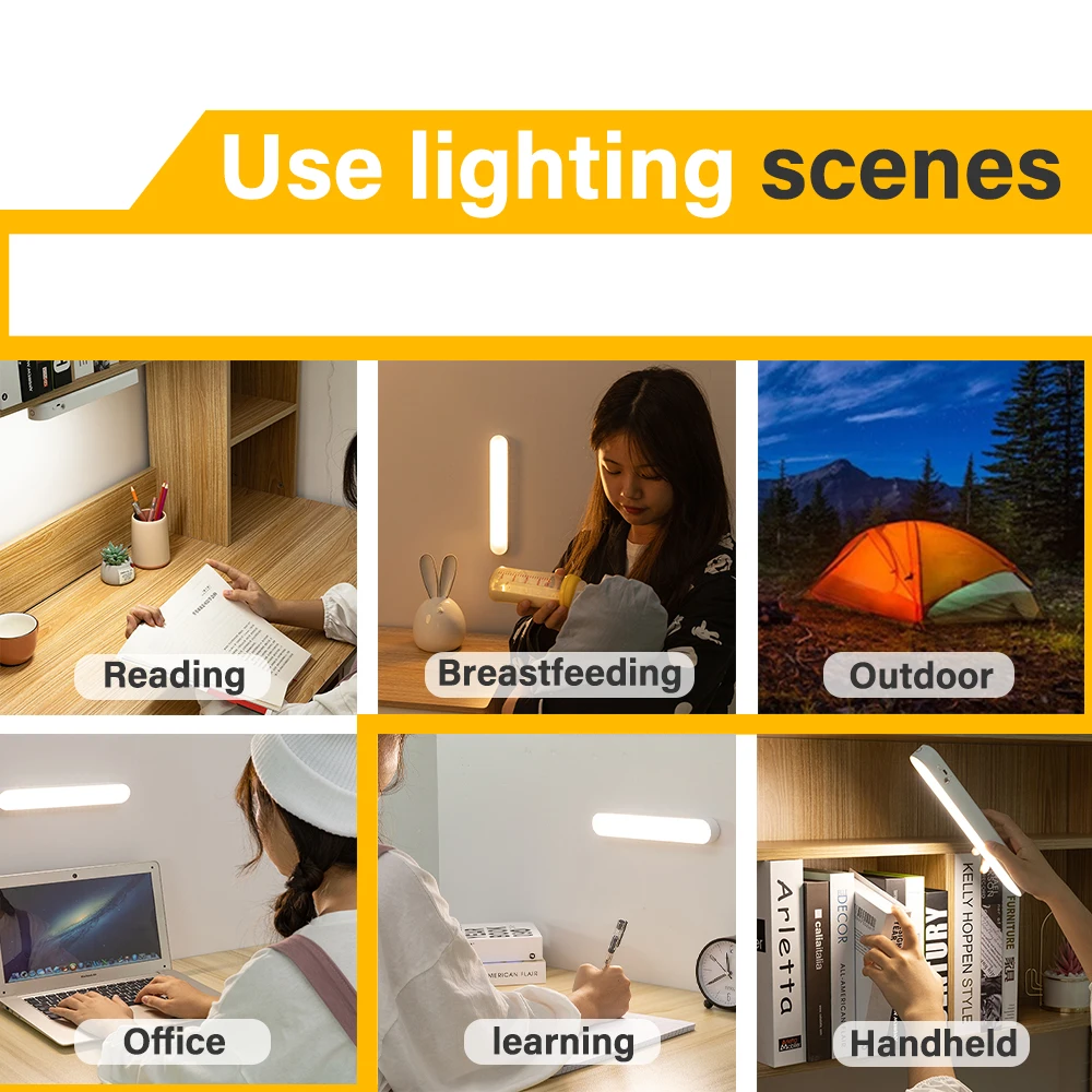 Luz LED de 5 V para dormitorio, lámpara de escritorio de mesa con USB, protección ocular, dormitorio, aprendizaje, lectura, luz nocturna de pared,