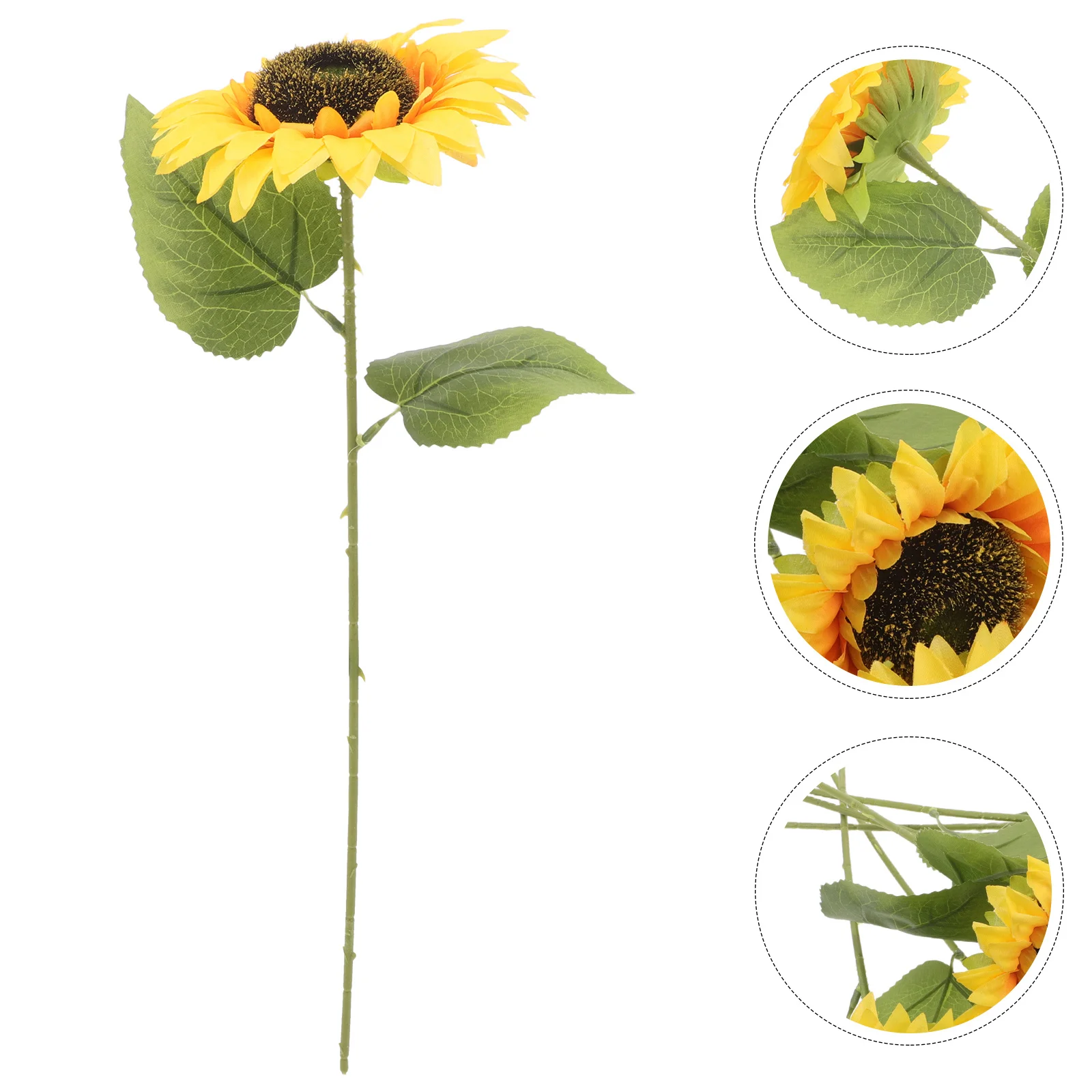 

6 pcs Realistic Artificial Sunflowers Long Stem Faux Yellow Sunflower Heads For Home Wedding Party Decor Fake Flowers Bulk