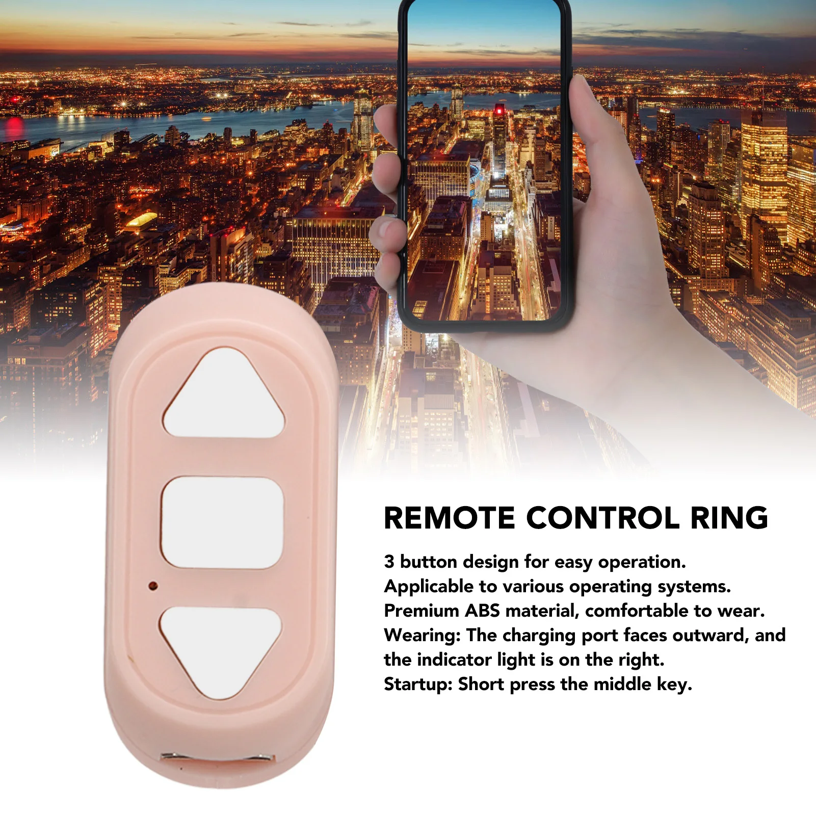 

App Bluetooth Remote Control Page Turner Phone Remote Control Ring Phone Novel Watch TV Turn Page Click Like Selfie Device ZL 03
