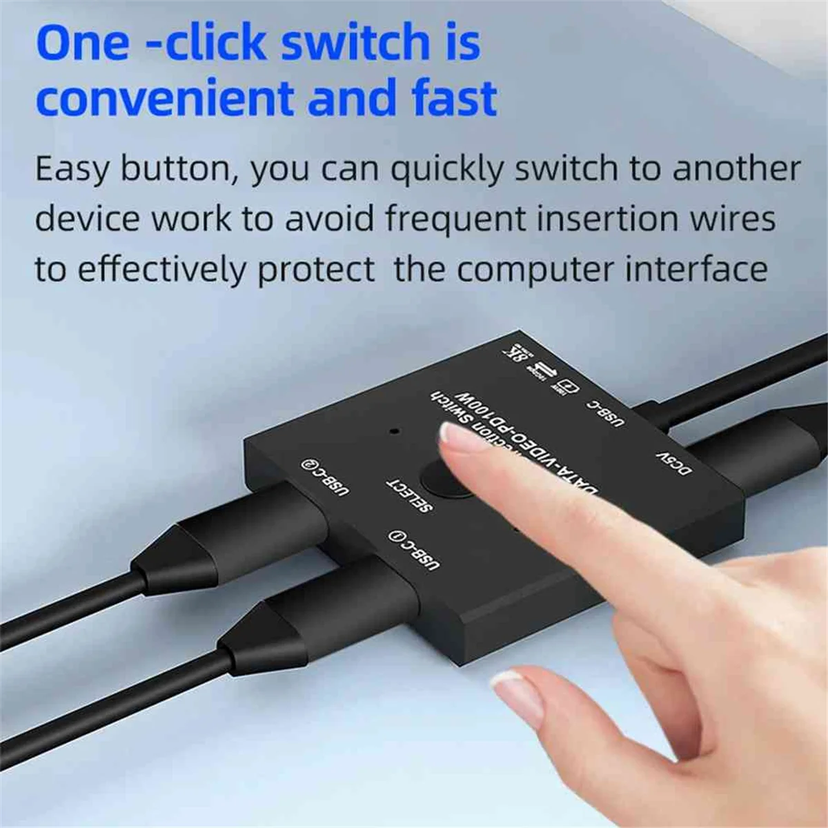 

A56XQ Bi-Directional 8K USB C KVM Switch USB3.1 Type-C Splitter Cable for Video 8K@30Hz 4K@120Hz PD 100w 10Gbps