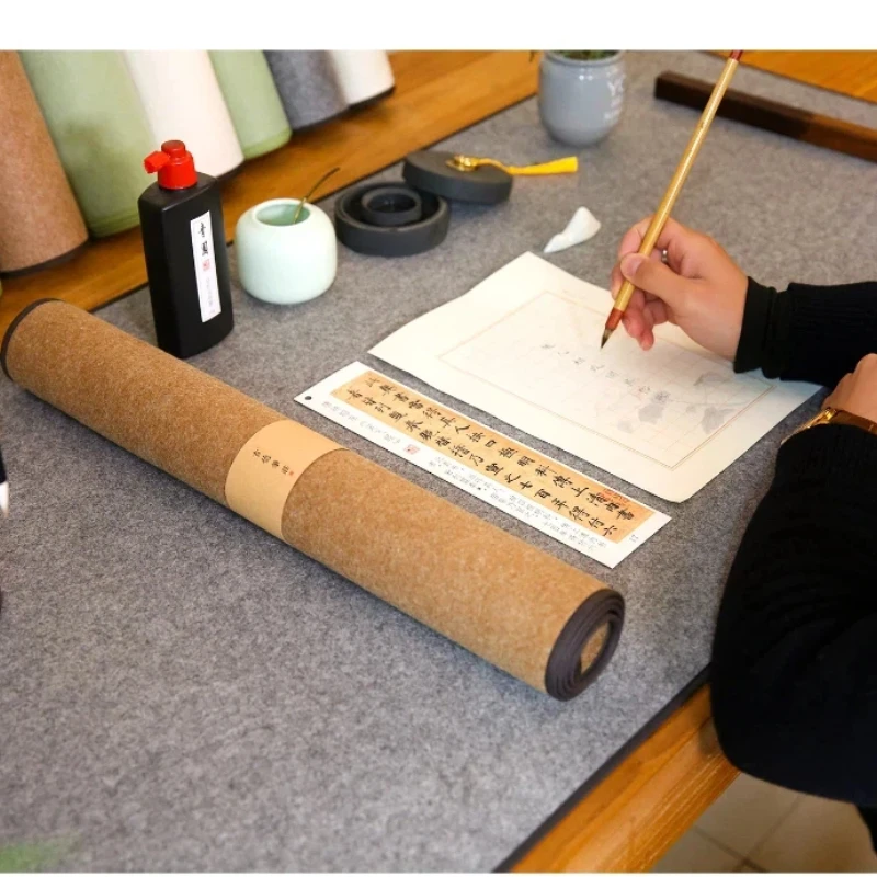 Thicken Calligraphy Wool Felt Mat Locked Edge Calligraphy Painting Desk Cover Felt Pad Beginner Writing Art Stationery Organizer