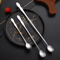 20cm/23cm/32cm Long Gourd Handle Stainless Steel Tea Spoon Coffee Ice Cream Dessert Mixing Scoop Kitchen Accessories Bar Tools