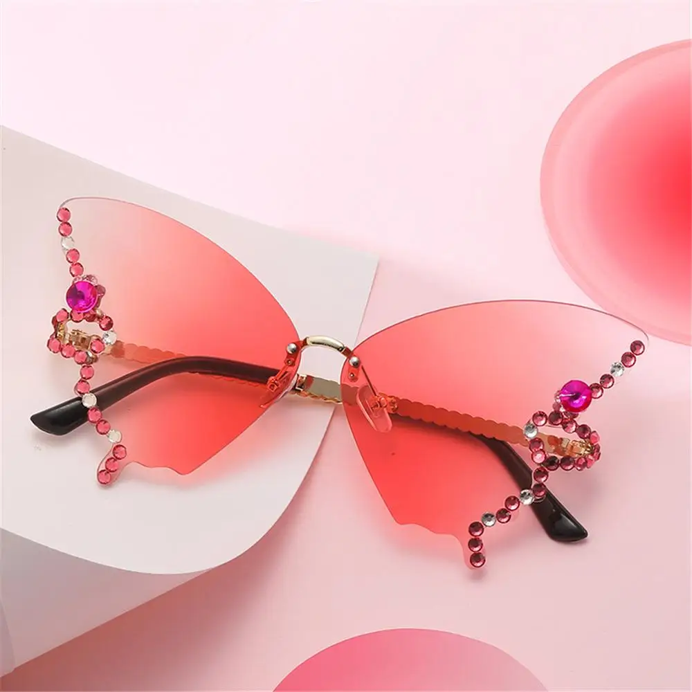 

Women's Oversized Rhinestone Y2K Eyewear Shades Diamond Butterfly Sunglasses Bling Sun Glasses