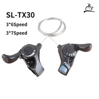 SHIMANO-palanca de cambios Tourney SL TX30 para bicicleta, 6/7s, 18/21 velocidades, cable de engranaje interno incluido, 3 velocidades