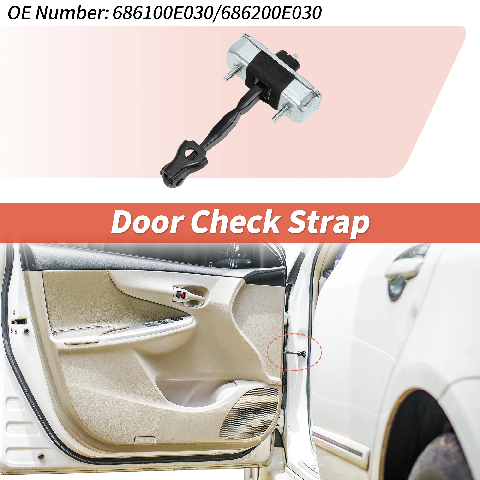 

UXCELL No.686100E030/686200E030 Door Check Strap for Toyota Highlander 2009-2015 1 Pcs