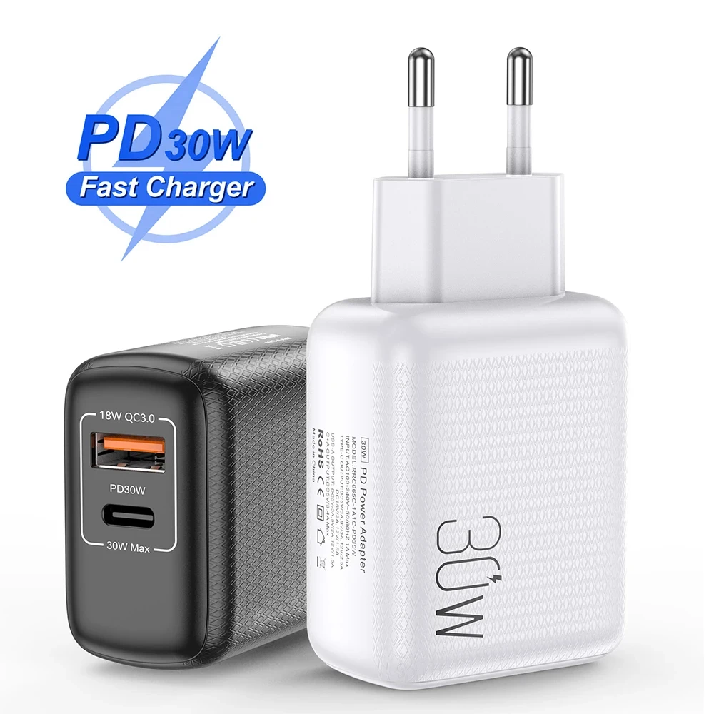 

PSDA 30W GaN USB Charger PD Type C Fast Charging Phone Charger Power Adpaters For Xiaomi Samsung EU/US/UK Plug Wall Charger