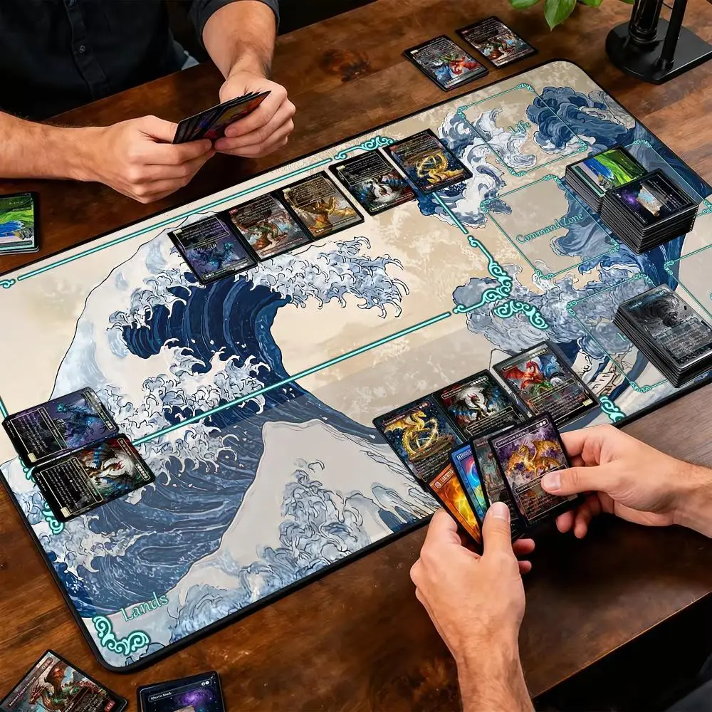 Painting Atmosphere scenery Magic playmat rubber anti-slip edge locking pc accessories 35x60cm gaming mats Trading Card Game