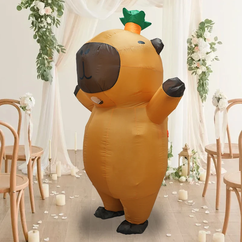 Aufblasbare Niedliche Capybara-Kostüme für Erwachsene, Cartoon-Capybara-Aufblasanzüge, Lustige Requisiten für Halloween-Partys und Karneval-Aufführungen