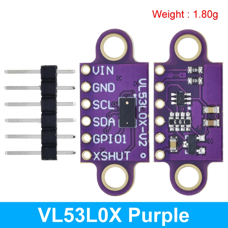 TZT VL53L0X Time-of-Flight (ToF) Laser Ranging Sensor Breakout 940nm GY-VL53L0XV2 Laser Distance Module I2C IIC 3.3V/5V