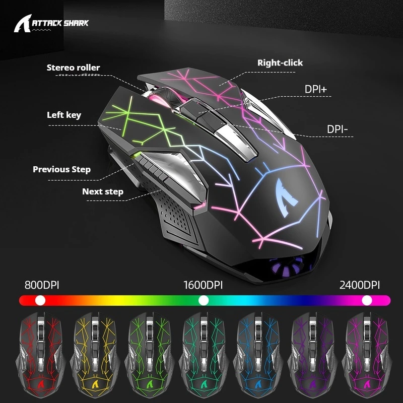 Attack Shark T3rgb беспроводная клавиатура и мышь комплект Rgb перезаряжаемый светящийся мобильный телефон ноутбук игровая офисная клавиатура мышь