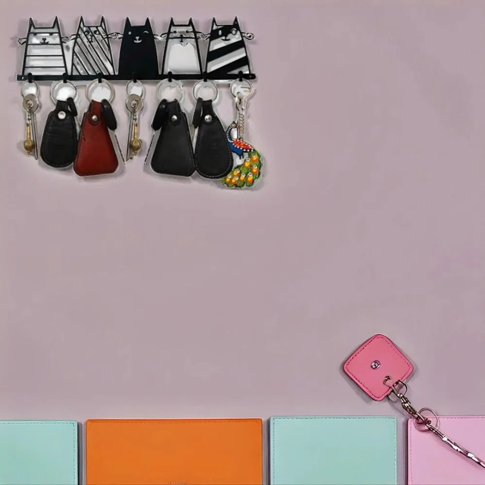 Eleganter Katzen-Wandhaken aus Metall – einfach zu installierende, stilvolle Garderobe im schwarzen Katzen-Design für Hüte, Handtücher, Schlüssel, perfekte moderne Heimdekoration