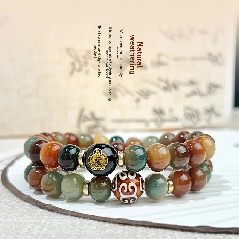 Dunhuang Bodhi Bracelet Female Benmingfo Lucky Chinese Zodiac Buddha Hand String Literary Play Double Circle Lucky Beads Rosary