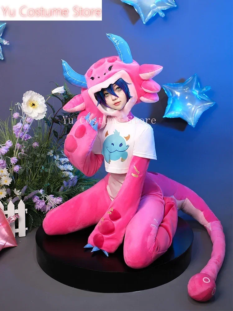 لعبة LOL Neeko Megathread أزياء تنكرية للنساء سوبر فان Neeko دمية زي حفلة الهالوين البدلة مجموعة كاملة مع ذيول يو زي