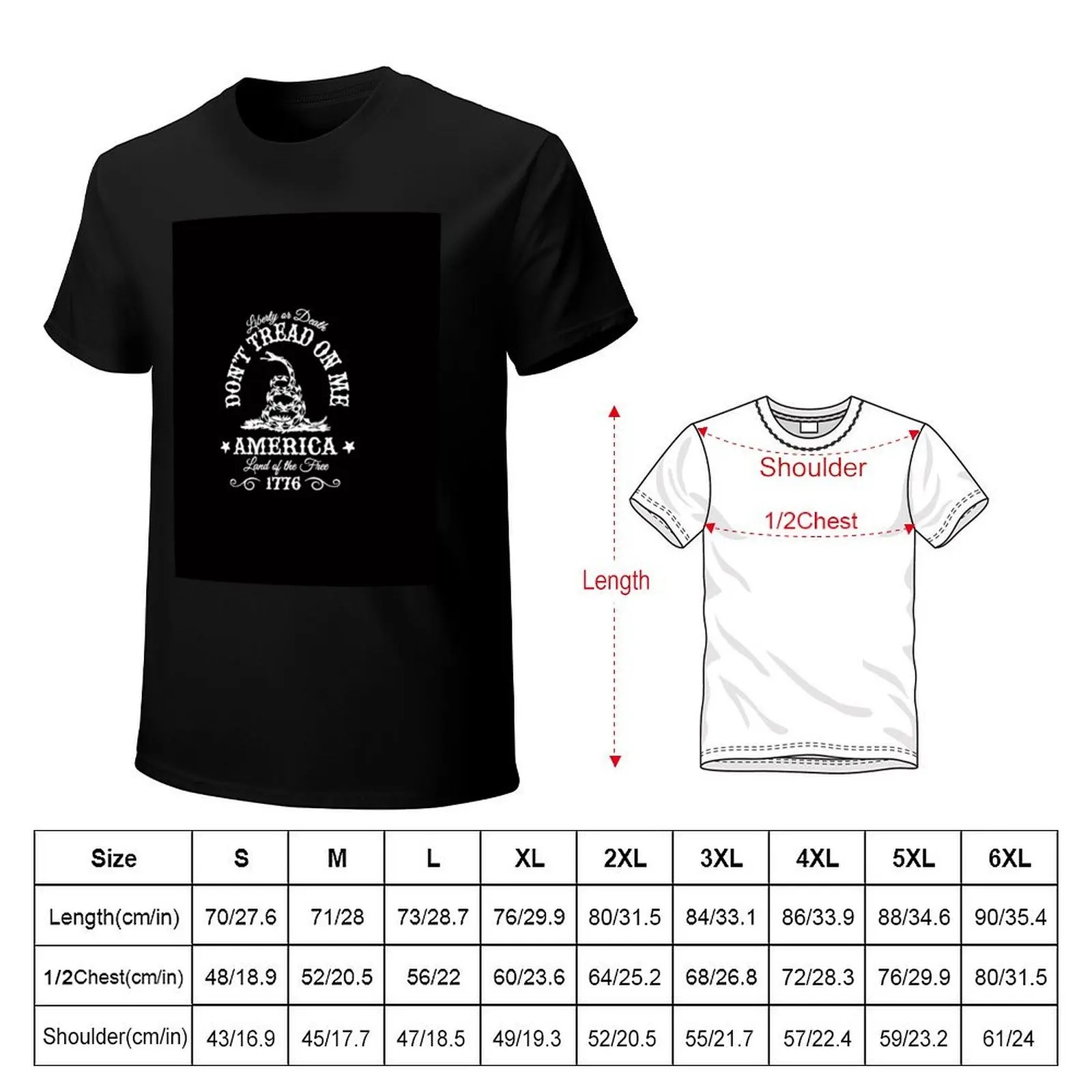 Dont Tread On Me Back Design T-Shirt Casual Simple Design Short Sleeve Shirt