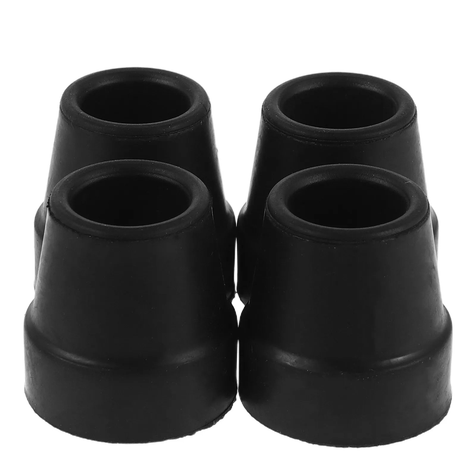 4Pcs Replacement Quad Cane Tips Non-Slip Rubber Foot for Walking Stick Stability Enhanced Grip Elderly Mobility Aid Heavy Duty