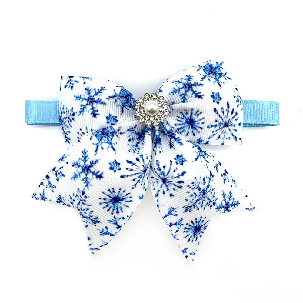 50/100 stücke Winter Stil Kleine Hund Fliege Haustier Hund Pflege Produkt Schneeflocke Hunde Bowties Pflege Produkte Kleine Hund zubehör – Detail 9
