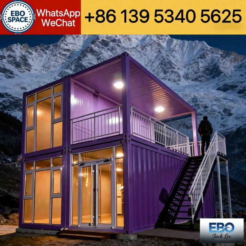 40ft Folding House Container House Expandable Box Kitchen&Shower 2-3 Bedrooms Wooden Cabin Mobile House