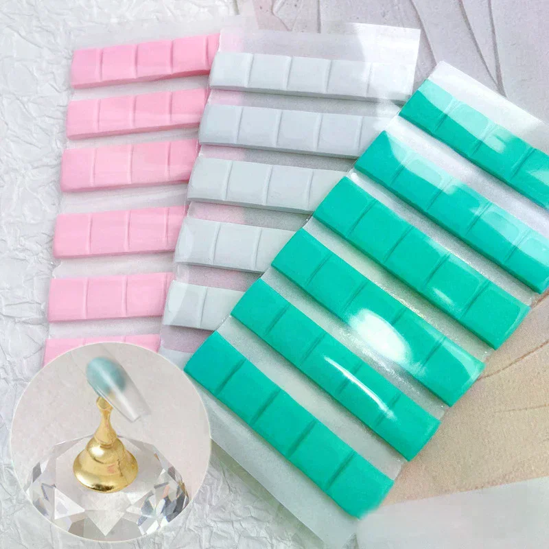 /YOV/Glue Clay Reusable Fake Nail Holder Practice Stand Press On Tips Nail Polish Display Stand Manicure Accessories Adhesive