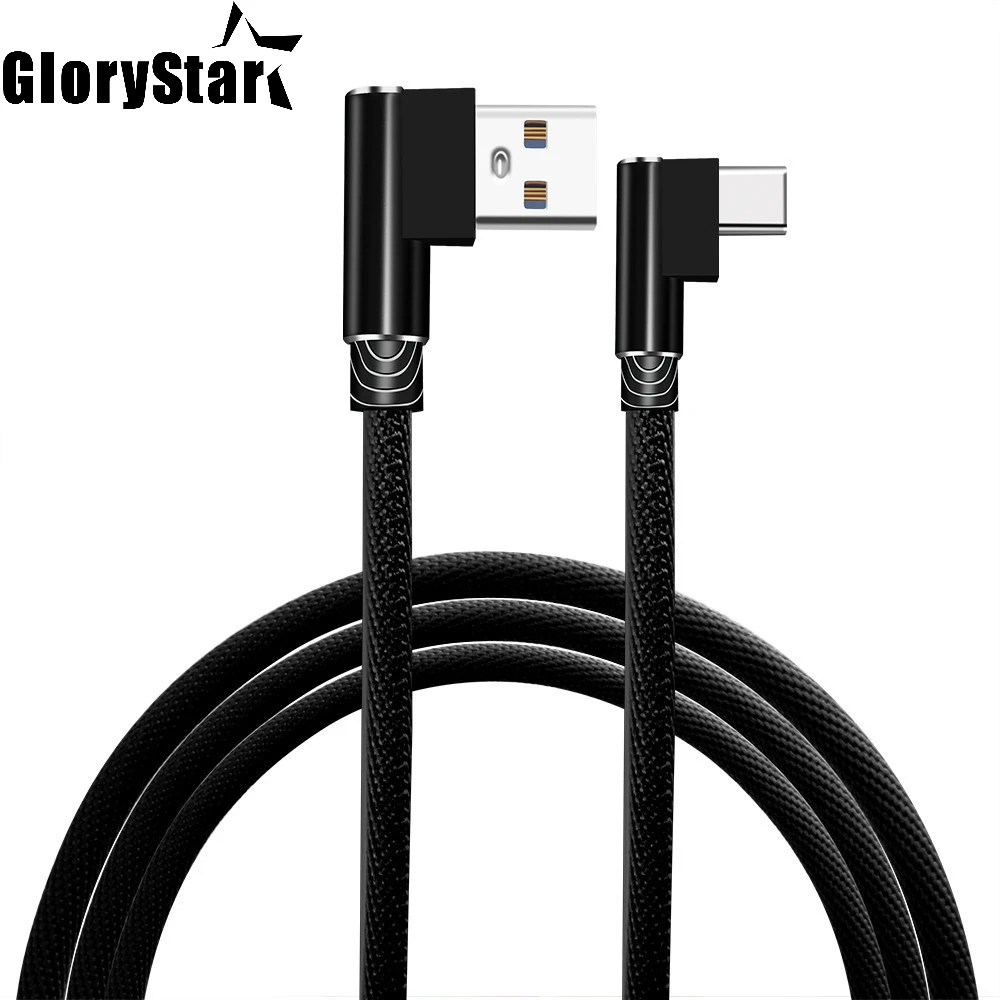 Czerwony czarny biały niebieski szary 90 stopni szybki przewód ładowania typu C kabel USB do Samsung S8 Xiaomi Huawei LG HTC Oneplus 5 pikseli 2