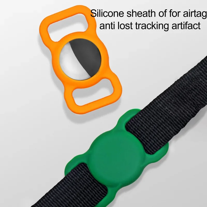 Silicone Case Compatible with Airtags Pet Collar Protective Cover for Cats Dogs Strap Band Pet Loop Holder