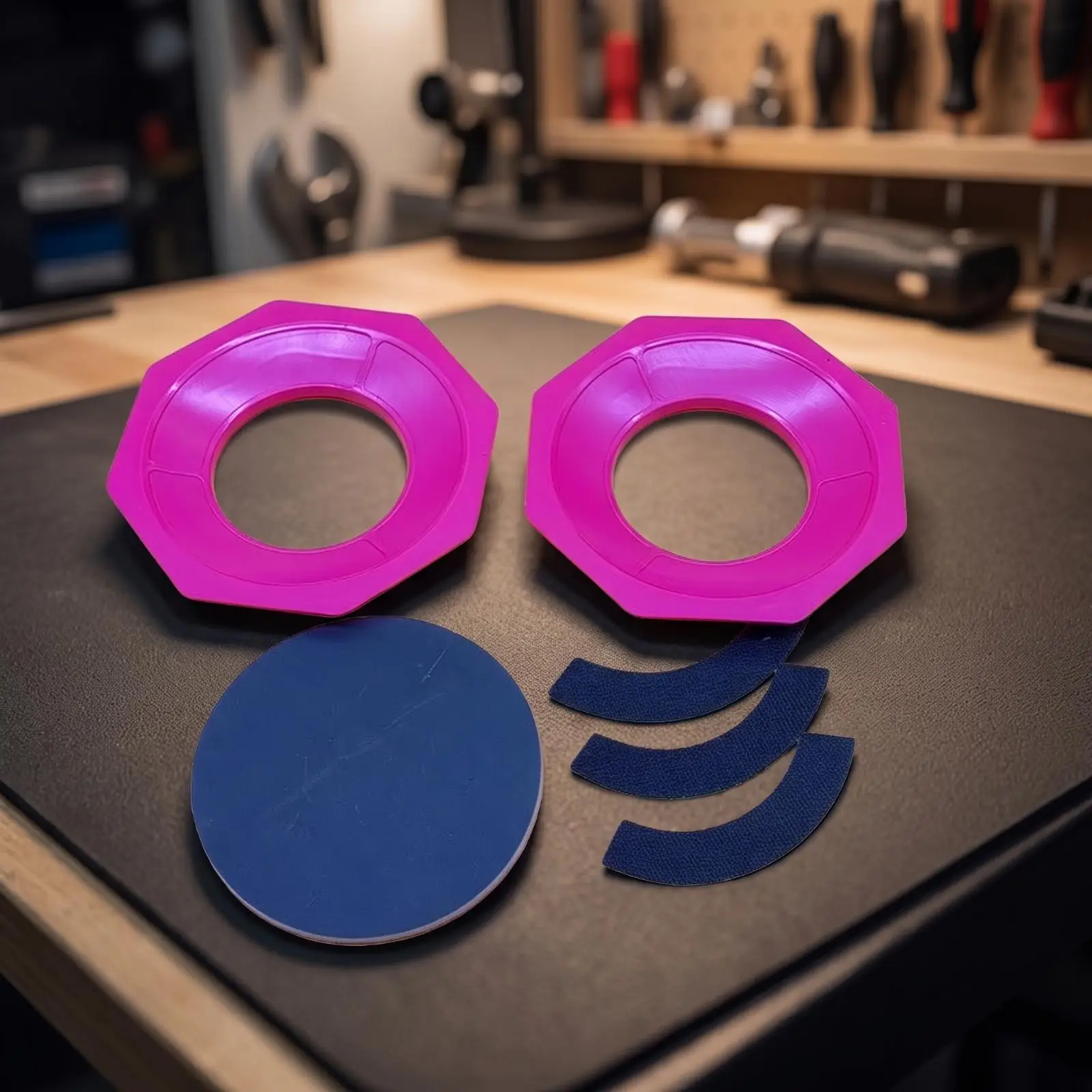 Octagonal Bowling Ball Sanding Pad Holder 7.5cm Inner Diameter ABS Plastic Sanding Paper Support for Smooth Finish