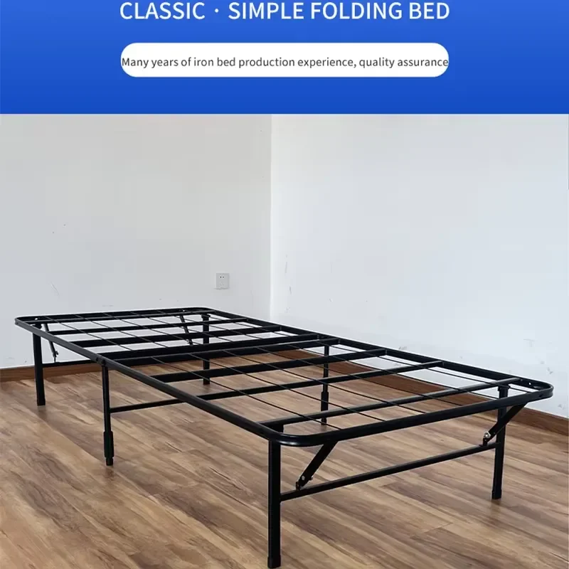 Modern Luxury Iron Foldable Bed Frame Durable Metal Platform for Bedroom Living Room School Home Warehouse