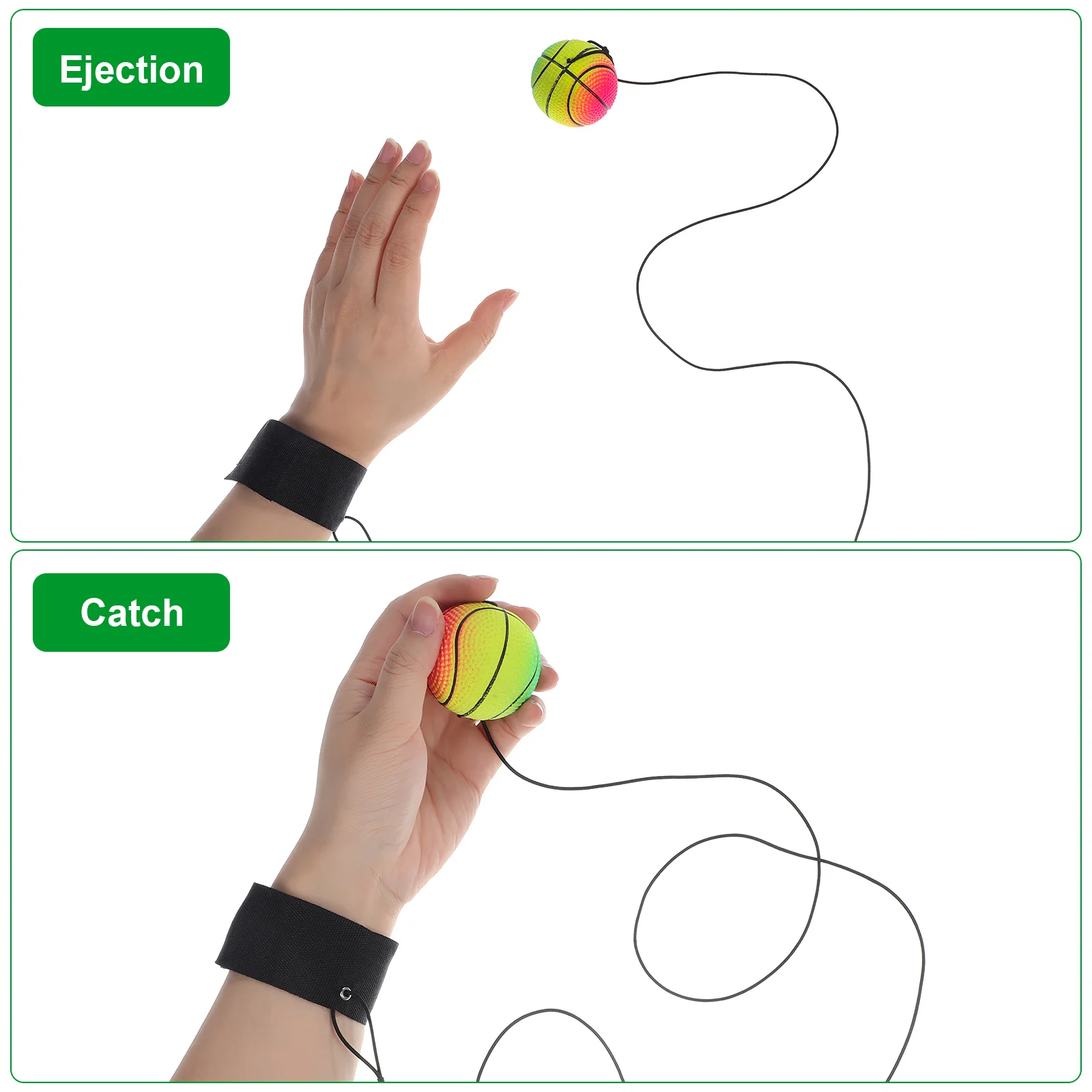 4 Uds. Bandas de bola de rebote para muñeca, pulsera de baloncesto con correa, elasticidad deportiva para niños pequeños