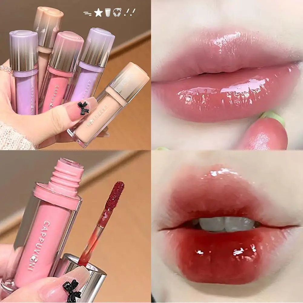 Spiegel Glanz Lippenstift Stift Herz Form Lip Plumper Guava Glanz Balsam Glasur Kristall Tönung Lip Make-Up Rosa Typ Drücken Lip X6A5