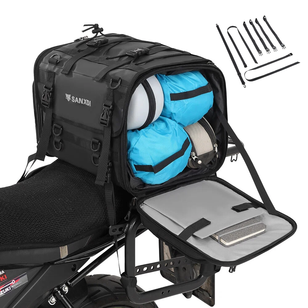 

Motorcycle Rear Seat Bag Travel Luggage Waterproof 19L-80L Expandable Motor Tail/Trunk/Rack Bag For Most motorcycle