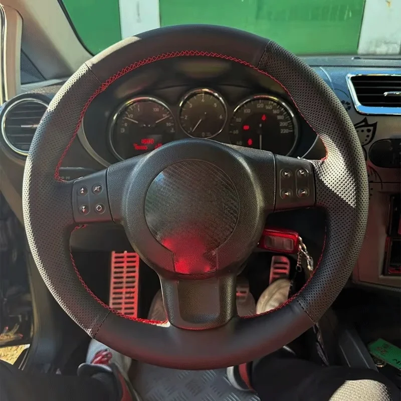 Customized Hand-stitched Ibiza (6L) 2007 Microfiber Leather  Accessories Car Steering Wheel Cover For Seat Leon (Mk2) 2006-2008