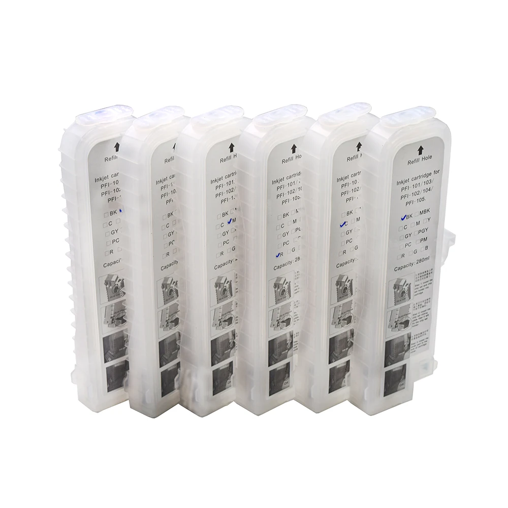 50Pcs 280ml Refillable Ink Cartridge Without Chip For Canon IPF 500 600 605 700 710 720 755 770 Series Printers