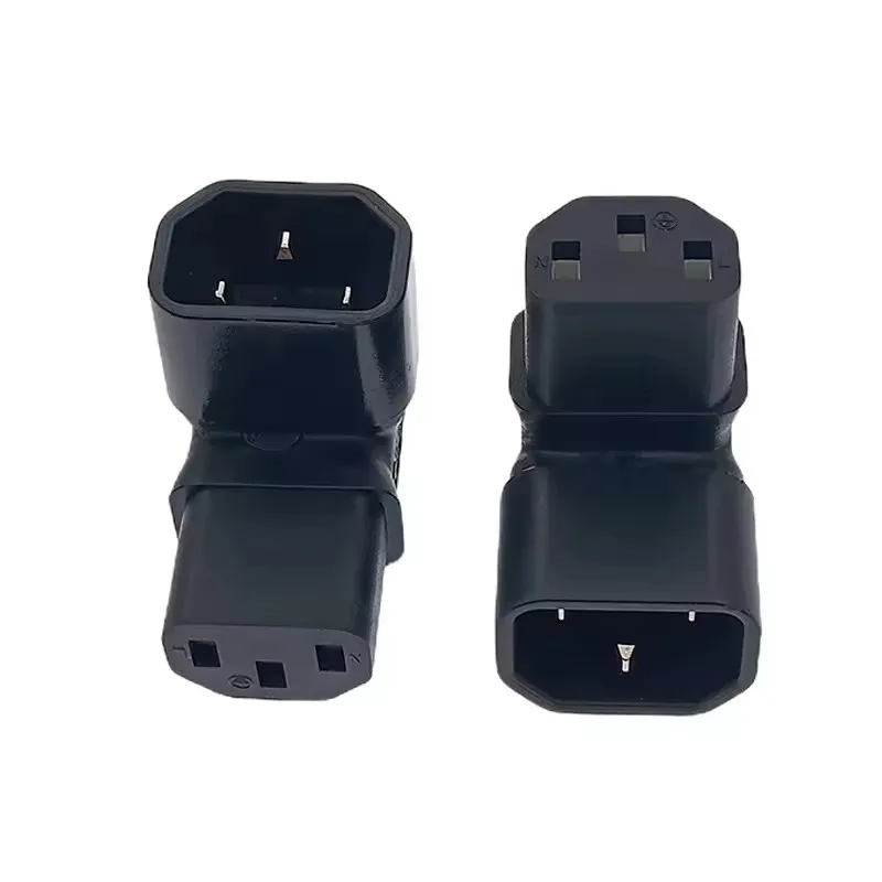 IEC 320 C14 to C13 Left Right Angle AC Adapter IEC 3Pole IEC 320 3pin Male to Female Extend 90 Degree Down Up Angle AC Converter