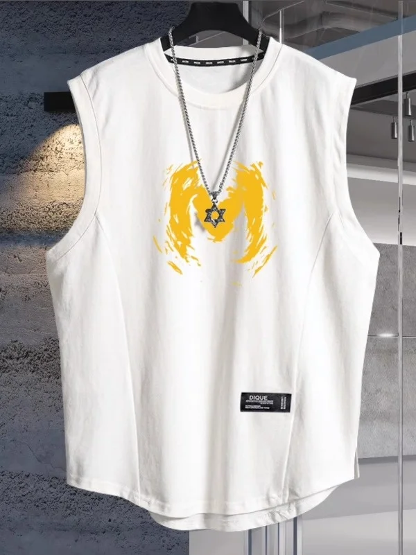 

Свободная футболка из чистого хлопка большого размера с буквенным принтом в американском стиле, мужская спортивная футболка для подростков, летняя одежда