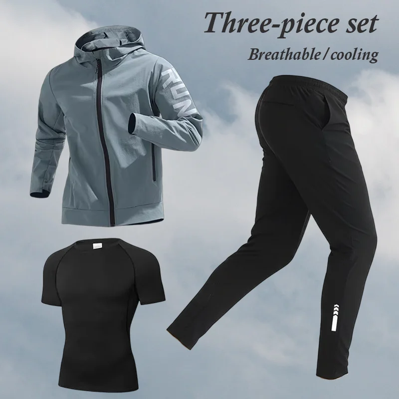 

Комплект спортивной одежды 2025 года: три предмета, удобный, дышащий, модный, высокоэластичный, быстросохнущий, для весны и лета