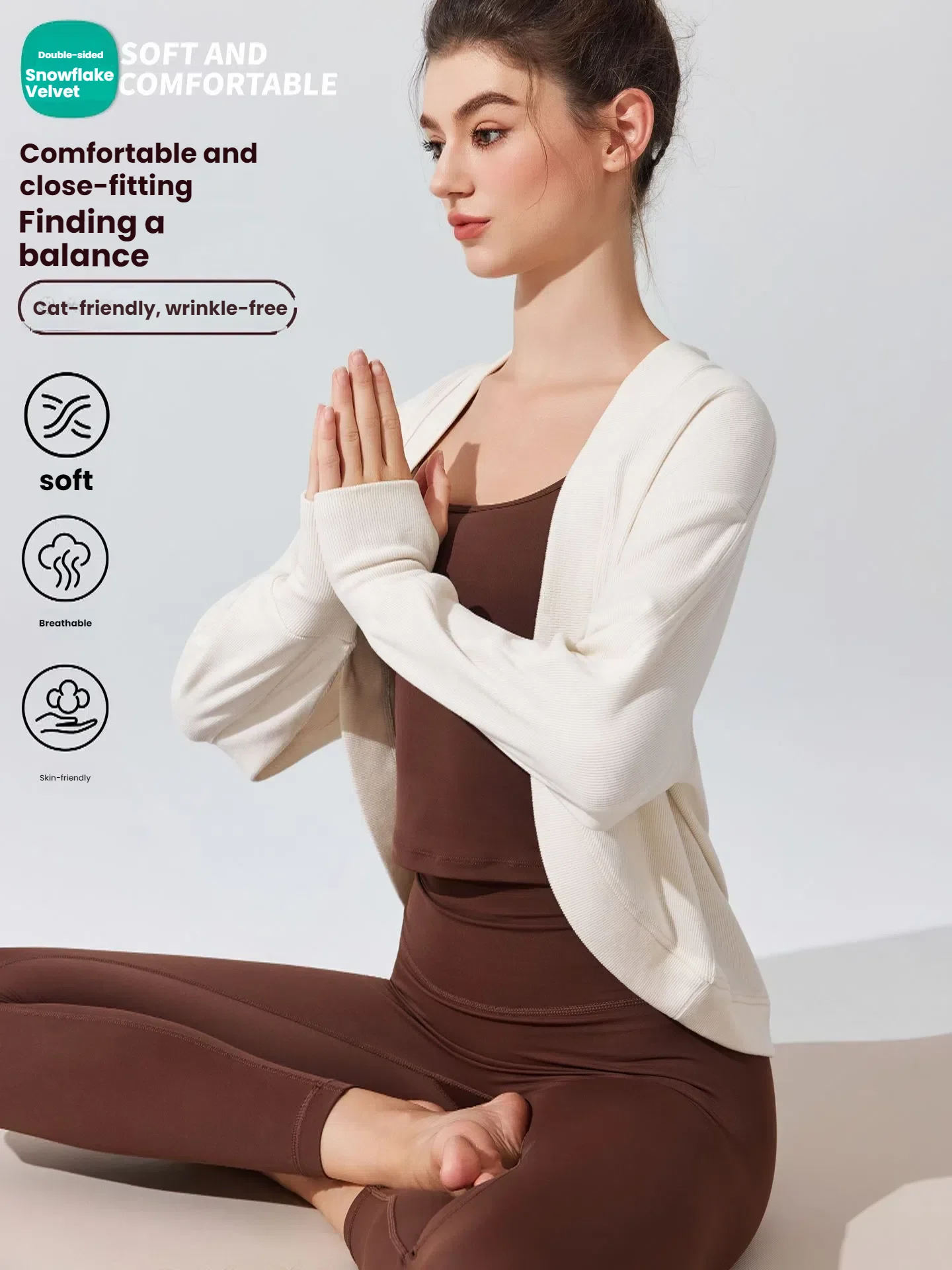 Women's Long Sleeve Yoga Shirt Loose Fit Cover Up Breathable Crop Top Pilates Gym Workout Lightweight Jacket Autumn Activewear