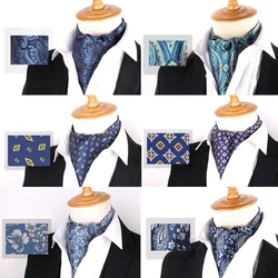 새로운 남성 캐슈 넥타이 웨딩 정장 넥타이 Ascot scrunchie Self British Gentleman Polyester Soft Floral Paisley Neck Tie Gravatas