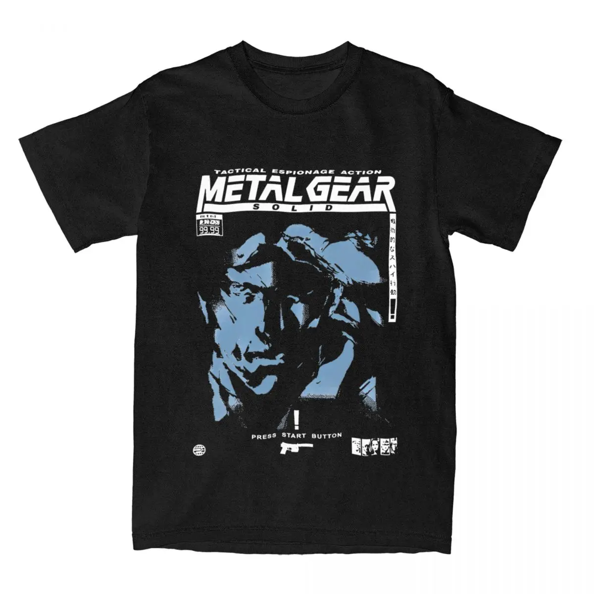 Snake Metal Gear Solid T-Shirts Men Women MGS1 Game Funny Cotton Tees Round Neck Short Sleeve T Shirt Plus Size Clothing