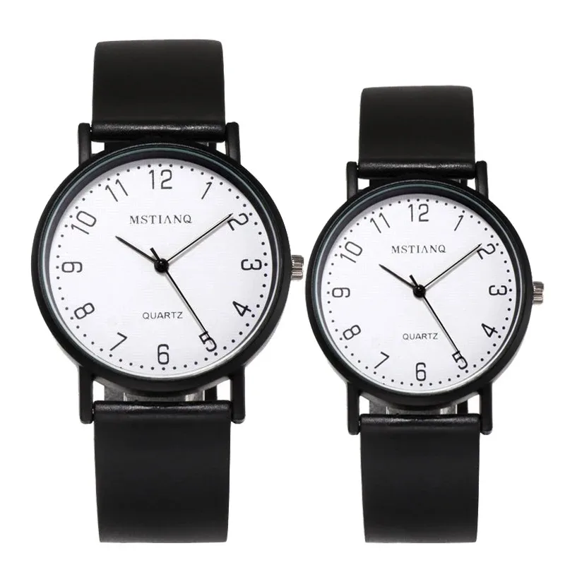 Simple Black White Quartz Watches Women Minimalist Design Silicone Strap Wristwatch Big Dial Women's Fashion Creative Watch Gift