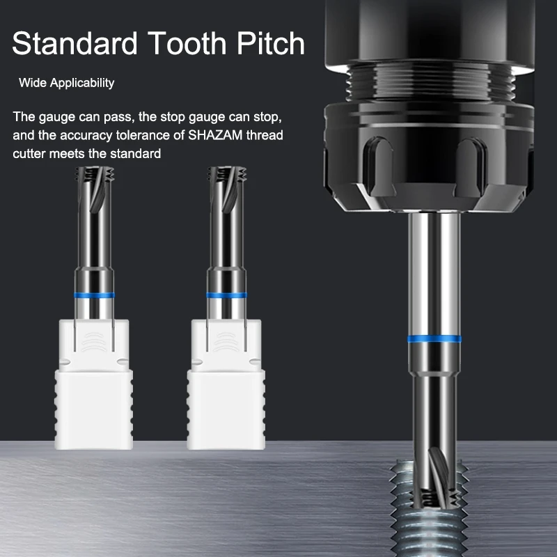Imagem -03 - Shazam Hrc65 Fresa de Rosca de Dentes Carboneto de Aço de Tungstênio Revestimento Preto Fresas de Alta Dureza para Ferramentas de Usinagem Cnc