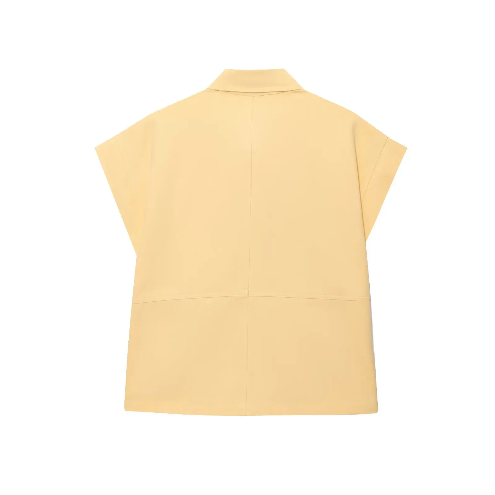 JNLEAOG 春の新作 レディース ルーズベスト ファッションデザイン カジュアルスタイル ポリエステル繊維 半袖 ボタンアップ 無地シャツ