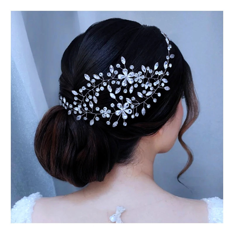 

YouLaPan Bride Fashion Hairband Wedding Exquisite Hair Accessories Women Handmade Hairwear Bridesmaid Rhinestone Jewelry HP566