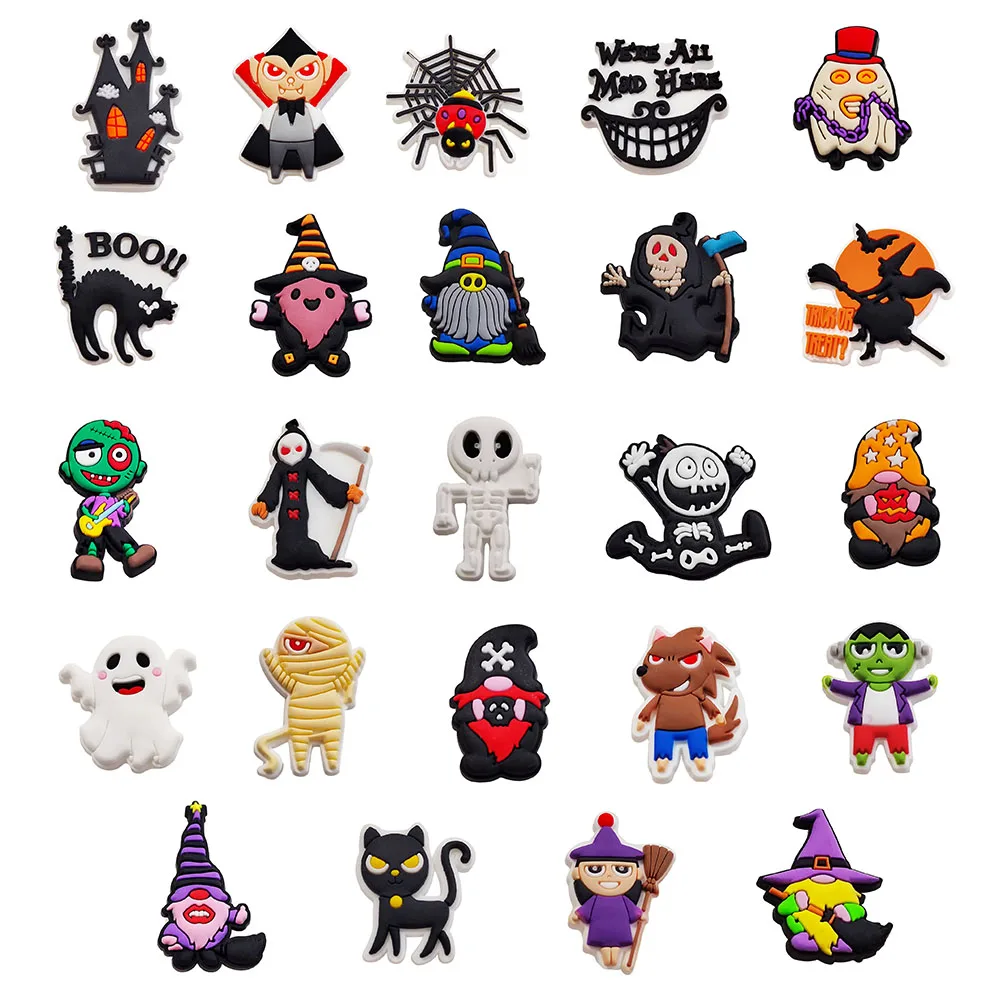 

Горячие игрушки 24-96 шт., классические подвески для обуви на Хэллоуин, аксессуары, украшения, классические ПВХ, пряжка для сабо для детей, вечерние, рождественские подарки