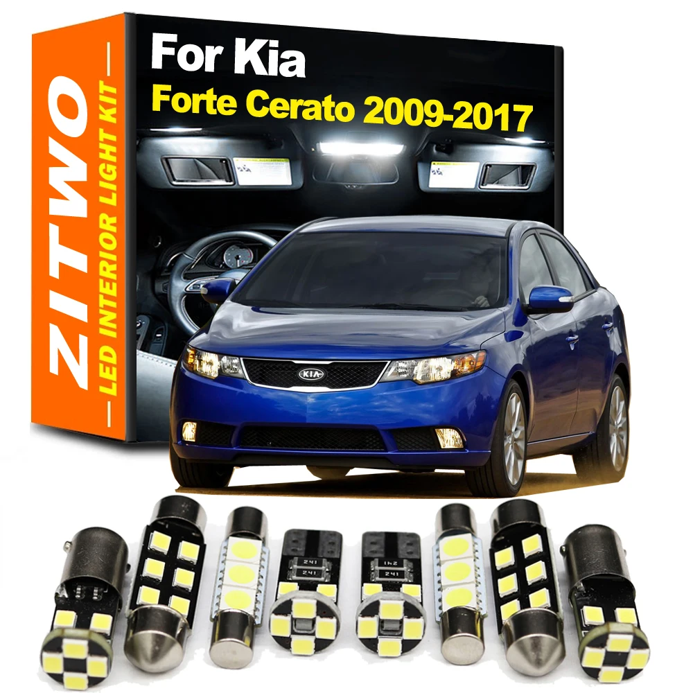 9Pcs LED Bulb Interior Indoor Dome Map Reading Trunk Light Kit For Kia Forte Cerato 2009 2010 2011 2012 2013 2014 2015 2016 2017